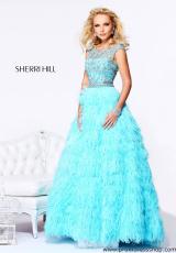 Sherri Hill 21064.  Available in Aqua/Silver, Light Blue/Silver, Nude/Silver